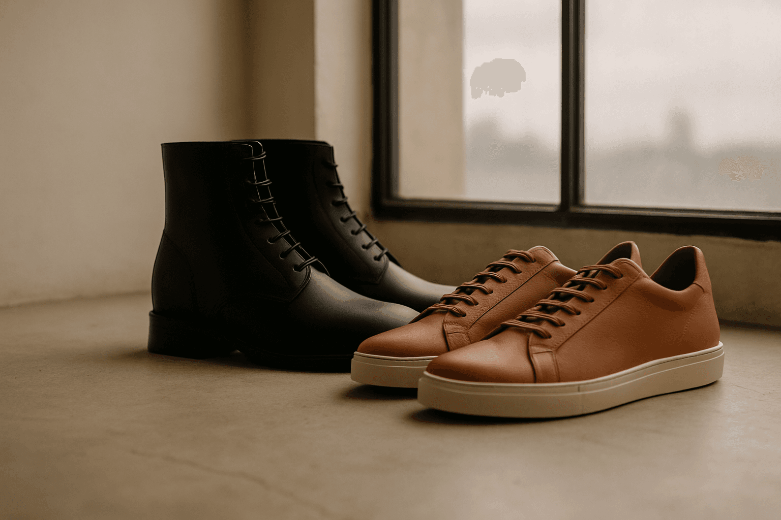 Paar schoenen in het Amsterdamse licht